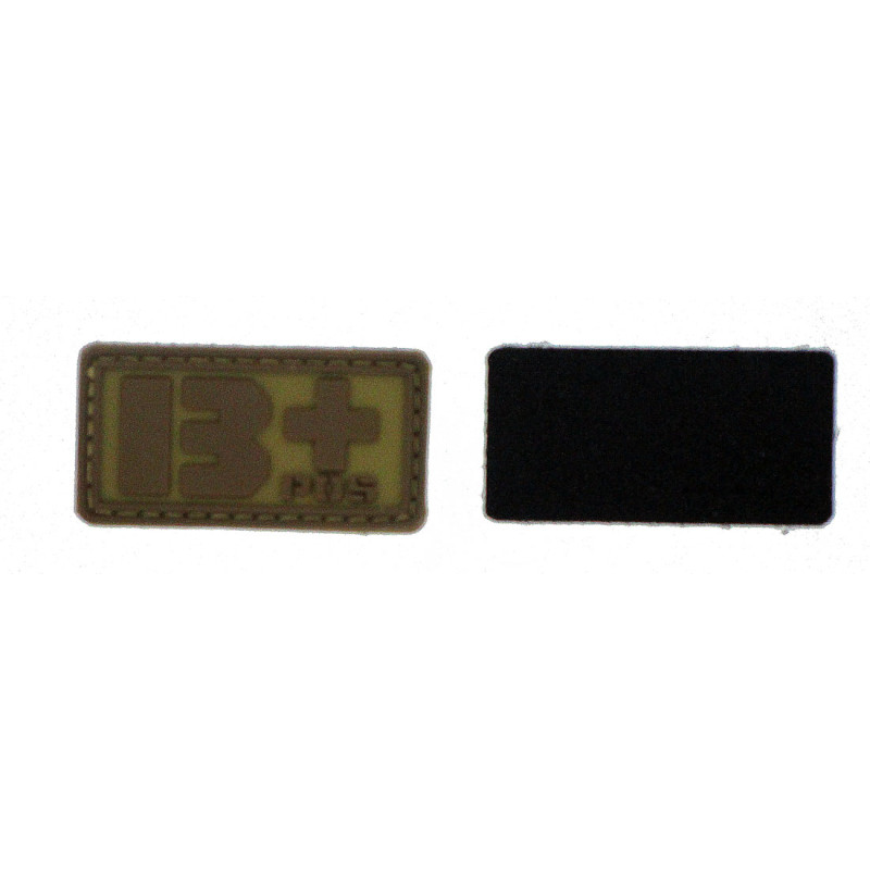 Patch PVC groupe sanguin B+ beige