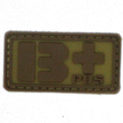 Patch PVC groupe sanguin B+ beige