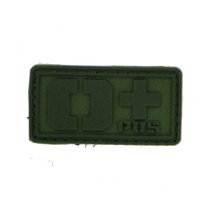 Patch PVC groupe sanguin O+ olive
