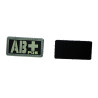 Patch PVC groupe sanguin AB+ fond noir olive