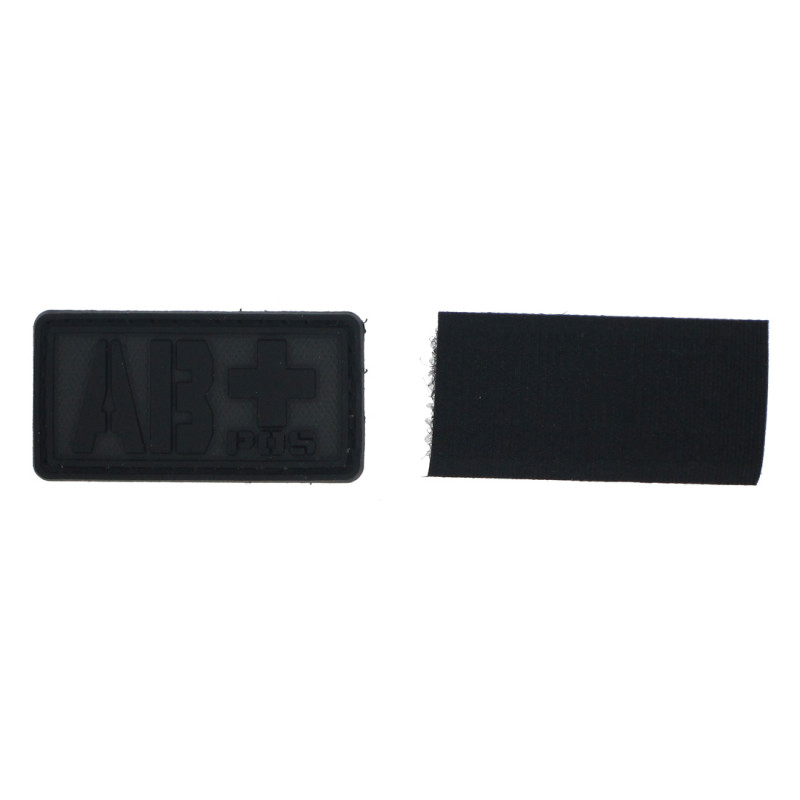 Patch PVC groupe sanguin AB+ noir