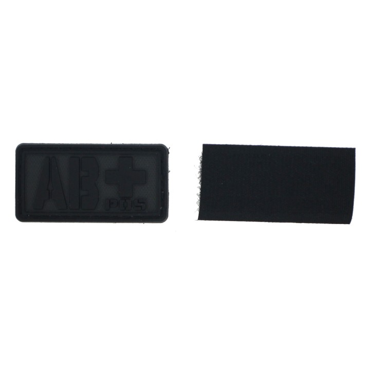 Patch PVC groupe sanguin AB+ noir