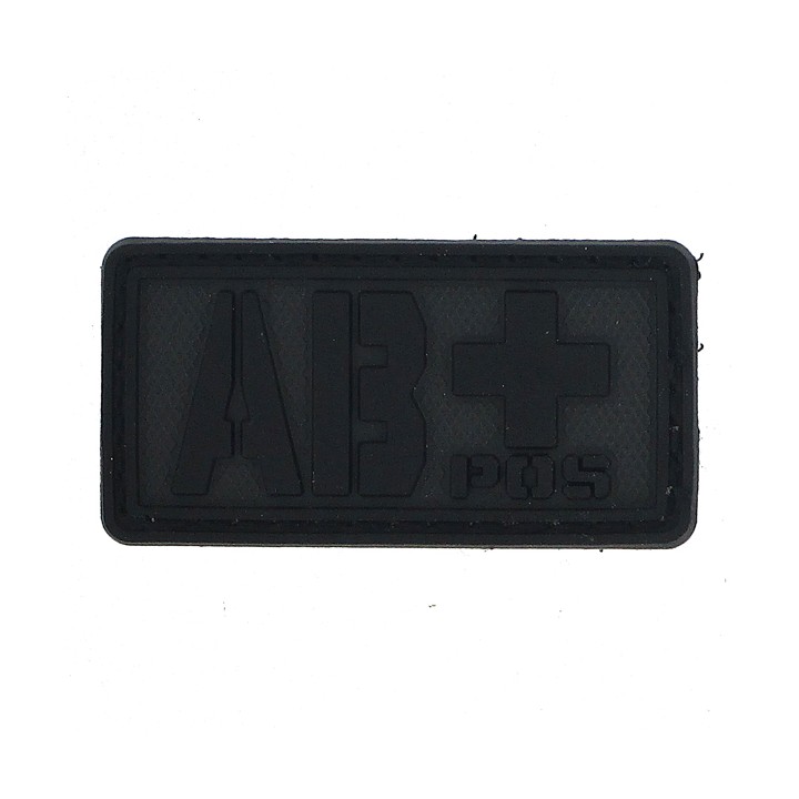 Patch PVC groupe sanguin AB+ noir