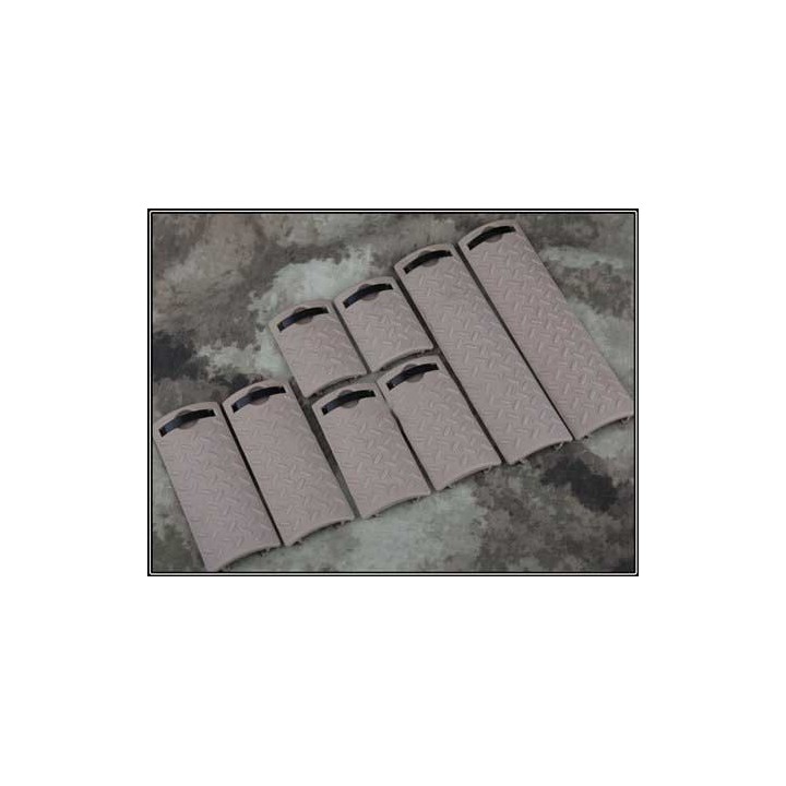 ERGO Diamond Plate Rail Cover Set - Dark Earth (8-Pack) [Black Eagle Corporation]