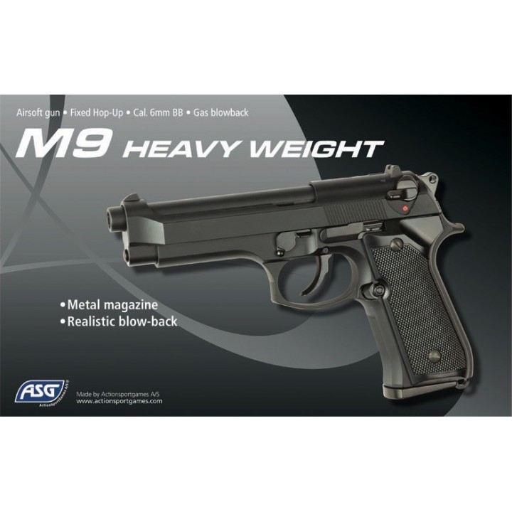 Réplique M9 ASG noir - Pistolet airsoft pour CQB
