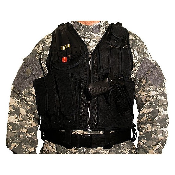 Veste SWISS ARMS Tactique BT-4 noir Cybergun airsoft 604005 gilet