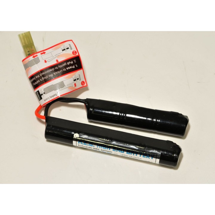 Batterie Air Soft Gun NiMH 8,4V - 1100 mAh format Nunchuck (7éléments)