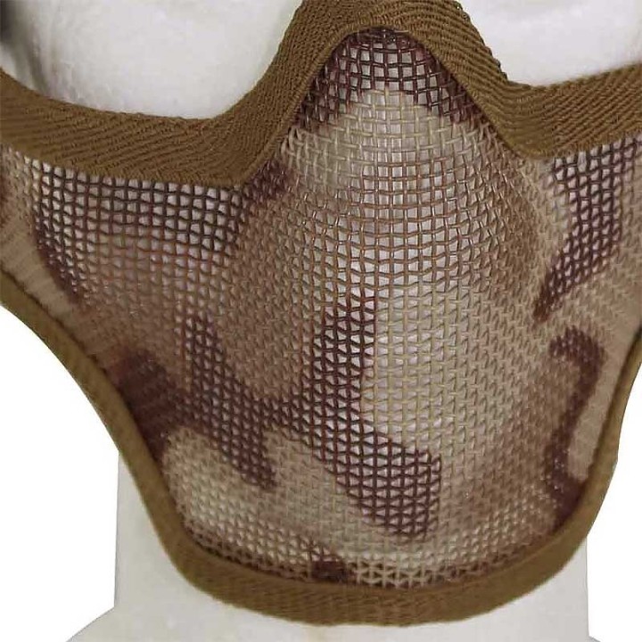 Airsoft Strike Half Face Tactical Military Bravo Strike Wire Mesh Mask Desert 