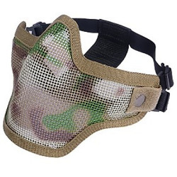 Airsoft Strike Half Face Tactical Military Bravo Strike Wire Mesh Mask Camo 