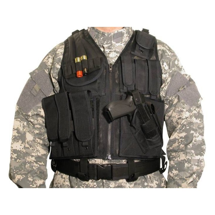 Veste SWISS ARMS Tactique BT-4 noir Cybergun airsoft 604005 gilet