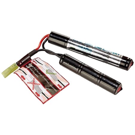 Batterie Air Soft Gun NiMH 8,4V - 1100 mAh format Nunchuck (7éléments)