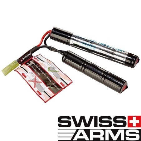 Batterie Air Soft Gun NiMH 8,4V - 1100 mAh format Nunchuck (7éléments)
