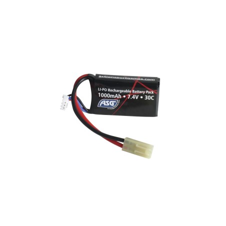 ASG - Batterie Lipo 7.4v - 1000Mah - 30C - Connecteur Mini Tamiya