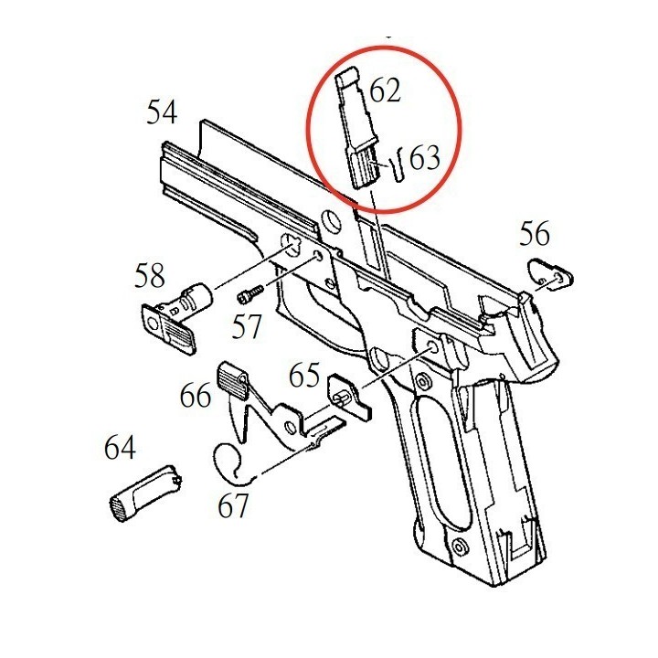 Magazine Obtainning Stopper pour KJW KP-01 P226