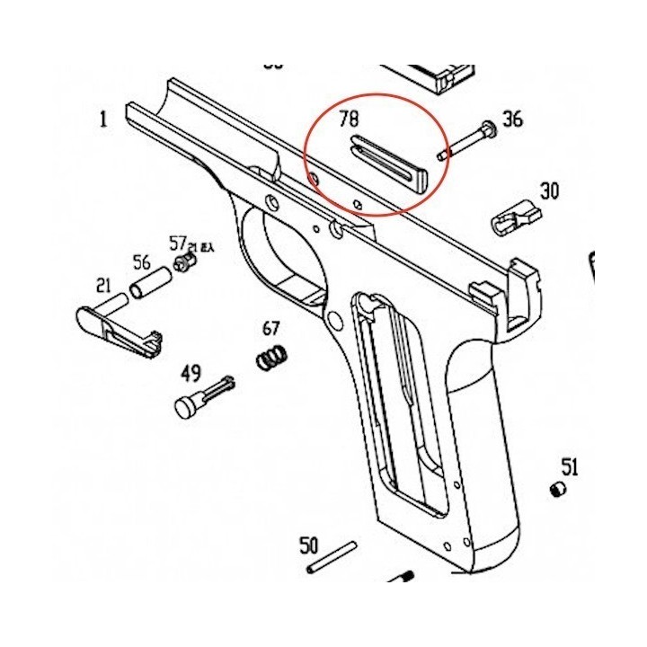 Slide Stop Retainer Clip for KSC / KWA TT-33