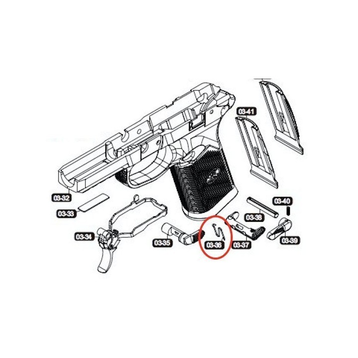 Magazine Catch Spring for VFC / Cybergun FNX-45
