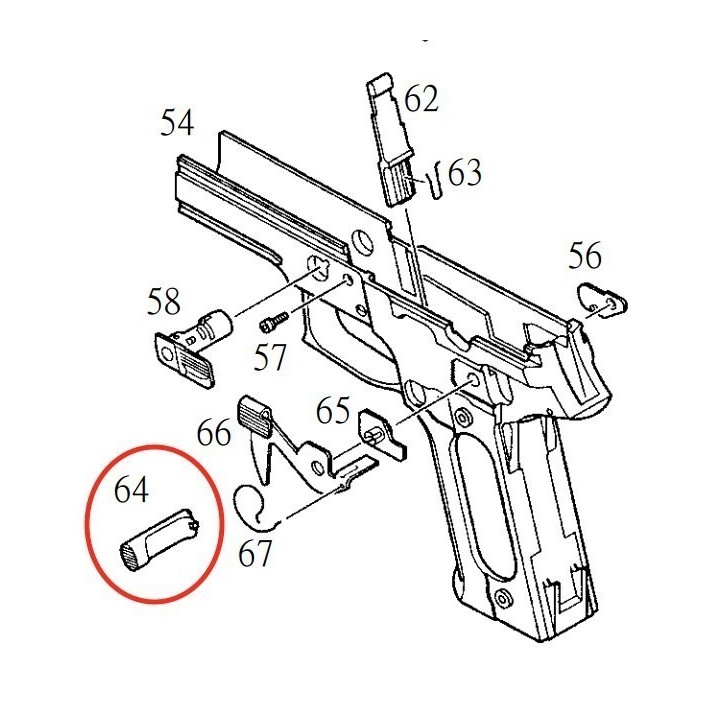 Magazine Catch for KJW KP-01 P226