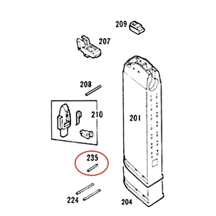 Pin N° 235 for KSC / KWA Glock