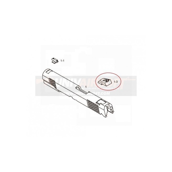 Rear Sight for KJW KP-07