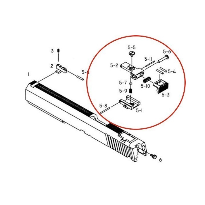 Rear Sight for KJW KP-06