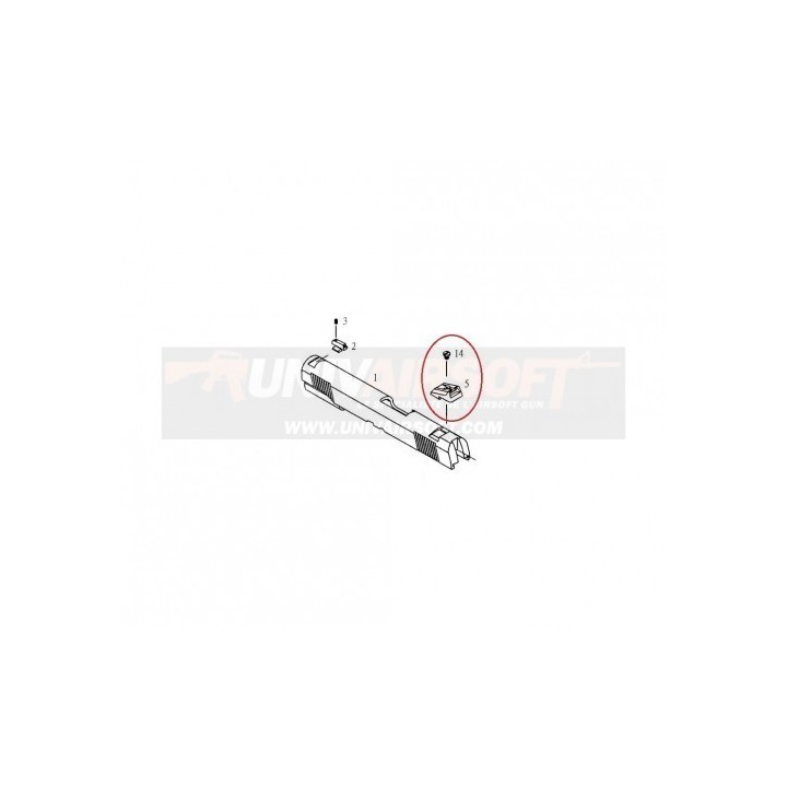 Rear Sight for KJW KP-05