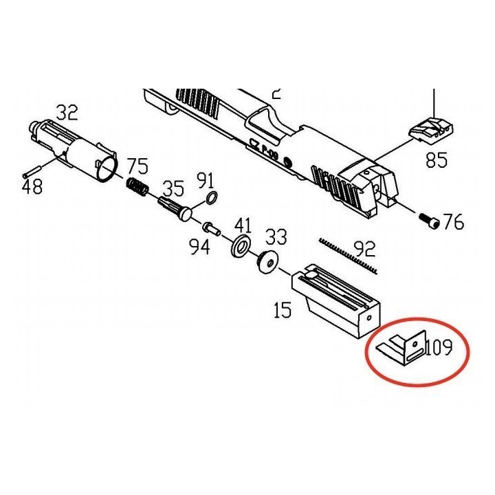 Piston Block Plate for KJW / ASG CZ75 P09