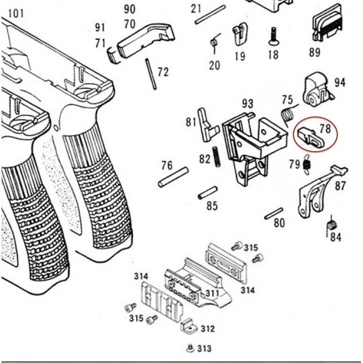 Impact Hammer Block for KSC / KWA Glock