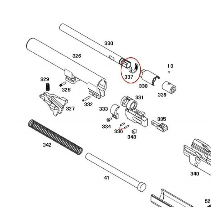 Hop Up Cylinder Clamp for KSC / KWA M9
