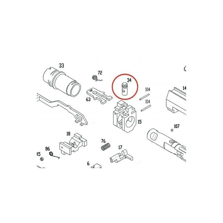 Lock Pin for KSC / ASG MP9