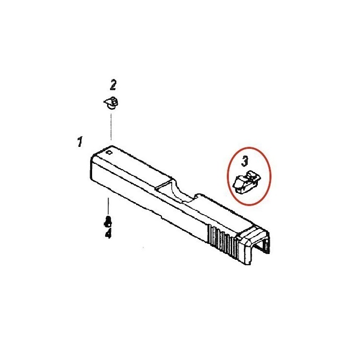 Rear Sight for KJW Glock