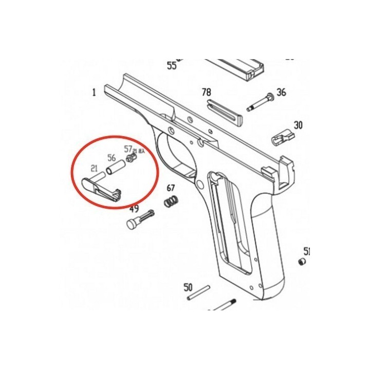 Slide Stop Lever for KSC / KWA TT-33