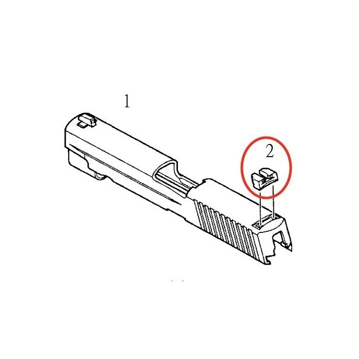 Rear Sight for KJW KP-01 P226