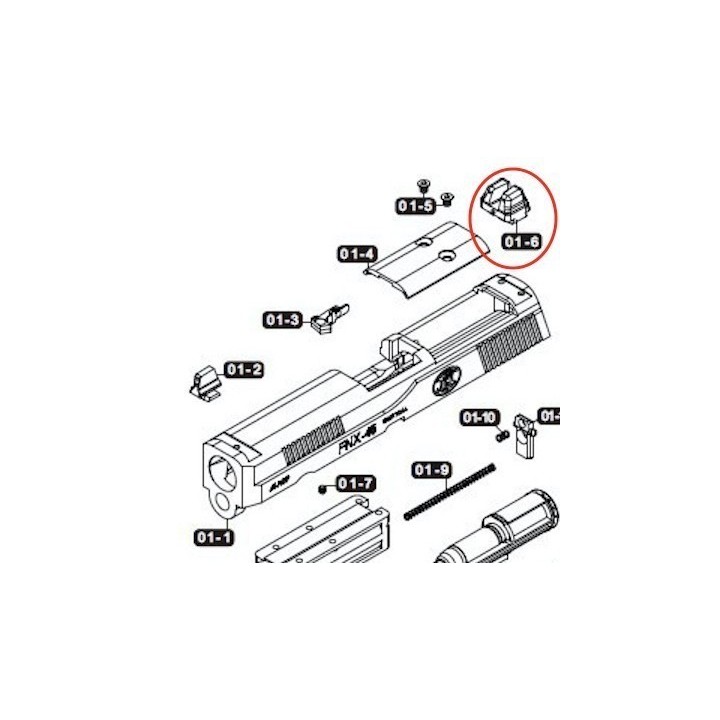 Rear Sight for VFC / Cybergun FNX-45