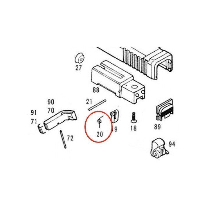 Hammer Reset Block Spring for KSC / KWA Glock