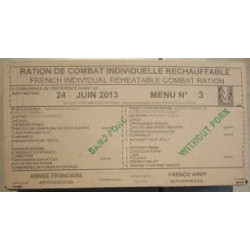 Ration de combat Menu sans porc
