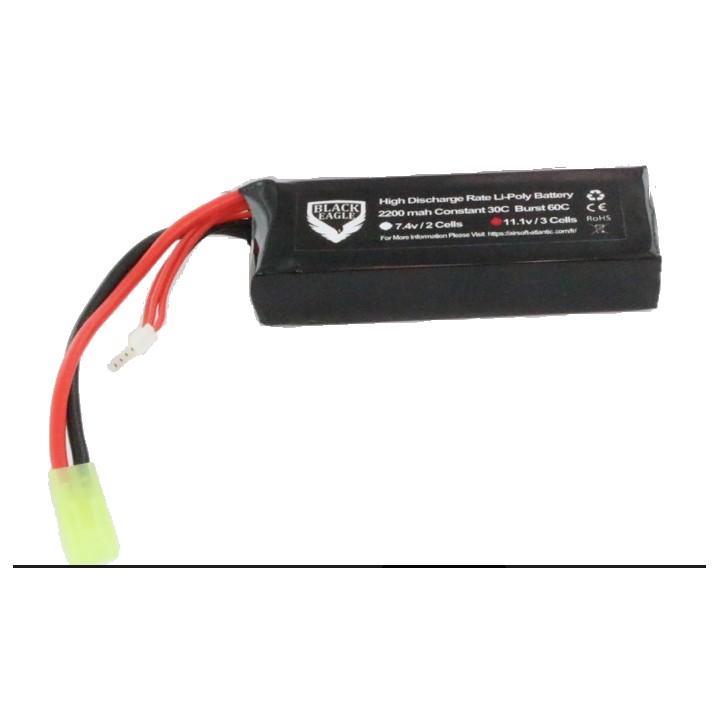11.1V 2200mah 24x33x105mm with mini tamiya Black Eagle