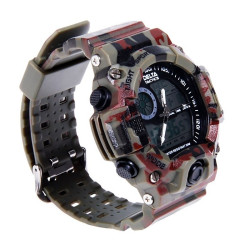 Tactical montre homme analogique et digitale camo
