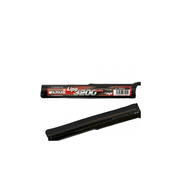SWISS ARMS Lipo 7,4V 3200mAh 25C Round Stick Twin - 7.4V