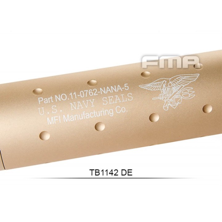 Silencieux aluminium Navy Force Tan de 107mm en 14mm CW ou CCW - couleur : Tan