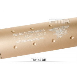 Silencieux aluminium Navy Force Tan de 107mm en 14mm CW ou CCW - couleur : Tan