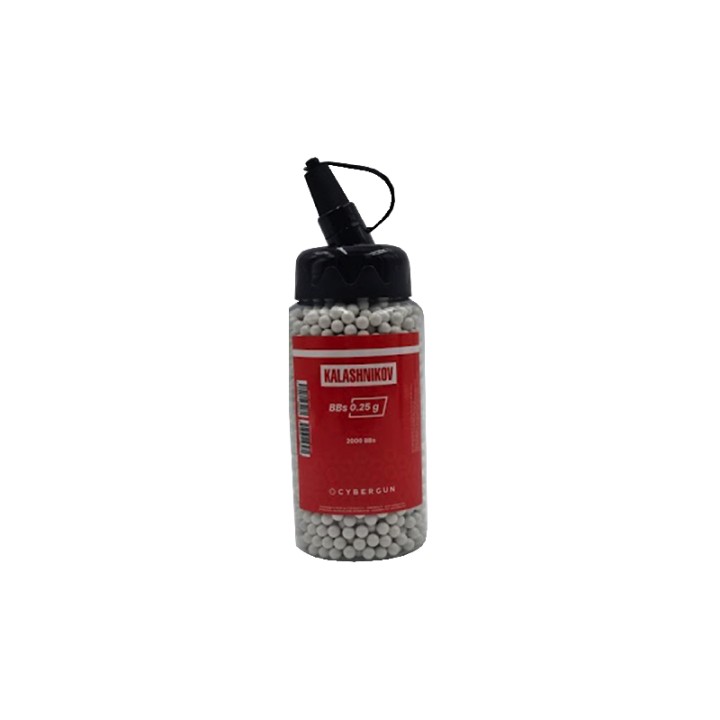 Billes Kalashnikov Blanches 0,25 g en Bouteille 2000 BBs