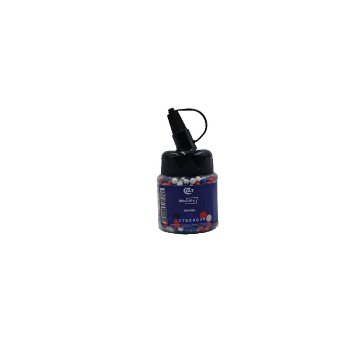 Billes COLT 0,20 g Bleu Blanc Rouge en bouteille 1000 Bbs