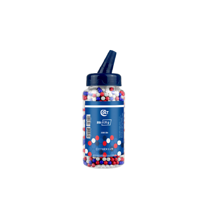 Billes COLT 0,20 g Bleu Blanc Rouge en bouteille 2000 Bbs
