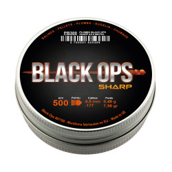 Boîte de 500 plombs Black Ops Sharp à tête pointure cal. 4,5 mm Plombs Black Ops