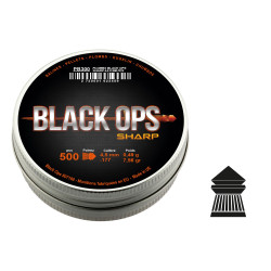 Boîte de 500 plombs Black Ops Sharp à tête pointure cal. 4,5 mm Plombs Black Ops