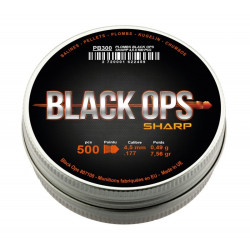 Boîte de 500 plombs Black Ops Sharp à tête pointure cal. 4,5 mm Plombs Black Ops