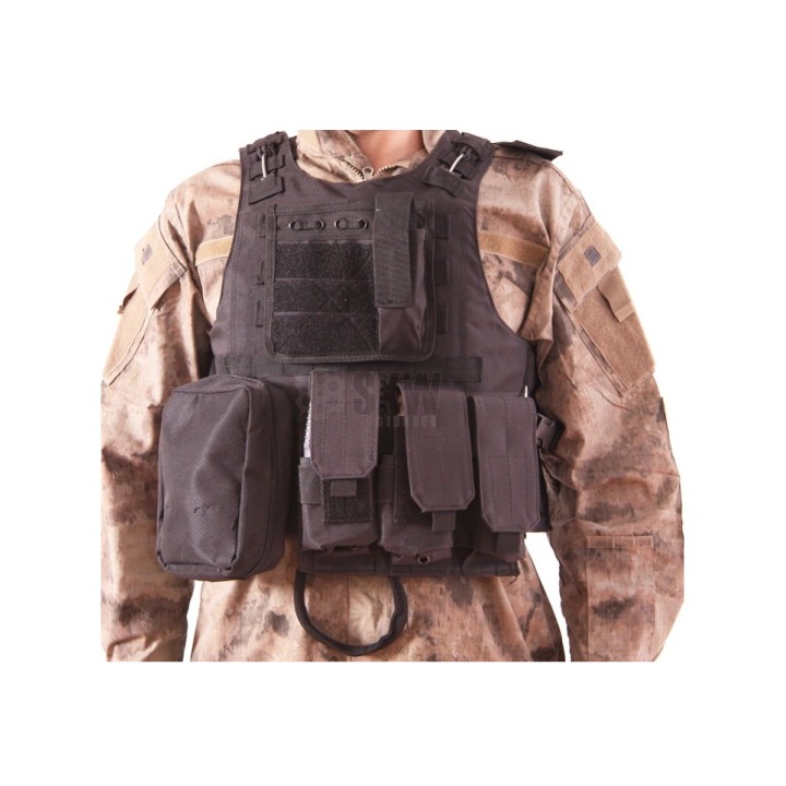 GILET PLATE CARRIER NOIR DELTA TACTICS V07 Airsoft
