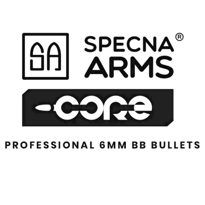 Billes 6 mm Specna Arms CORE™ alignées montrant leur diamètre précis de 5,95 mm