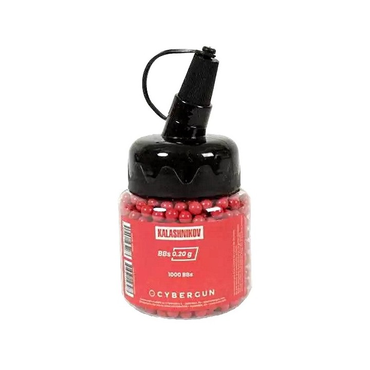 Billes Kalashnikov Rouges 0,20 g en Bouteille 1000 BBs