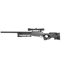 Fusil airsoft fusil de sniper Warrior I (avec bipied et lunette) - noir